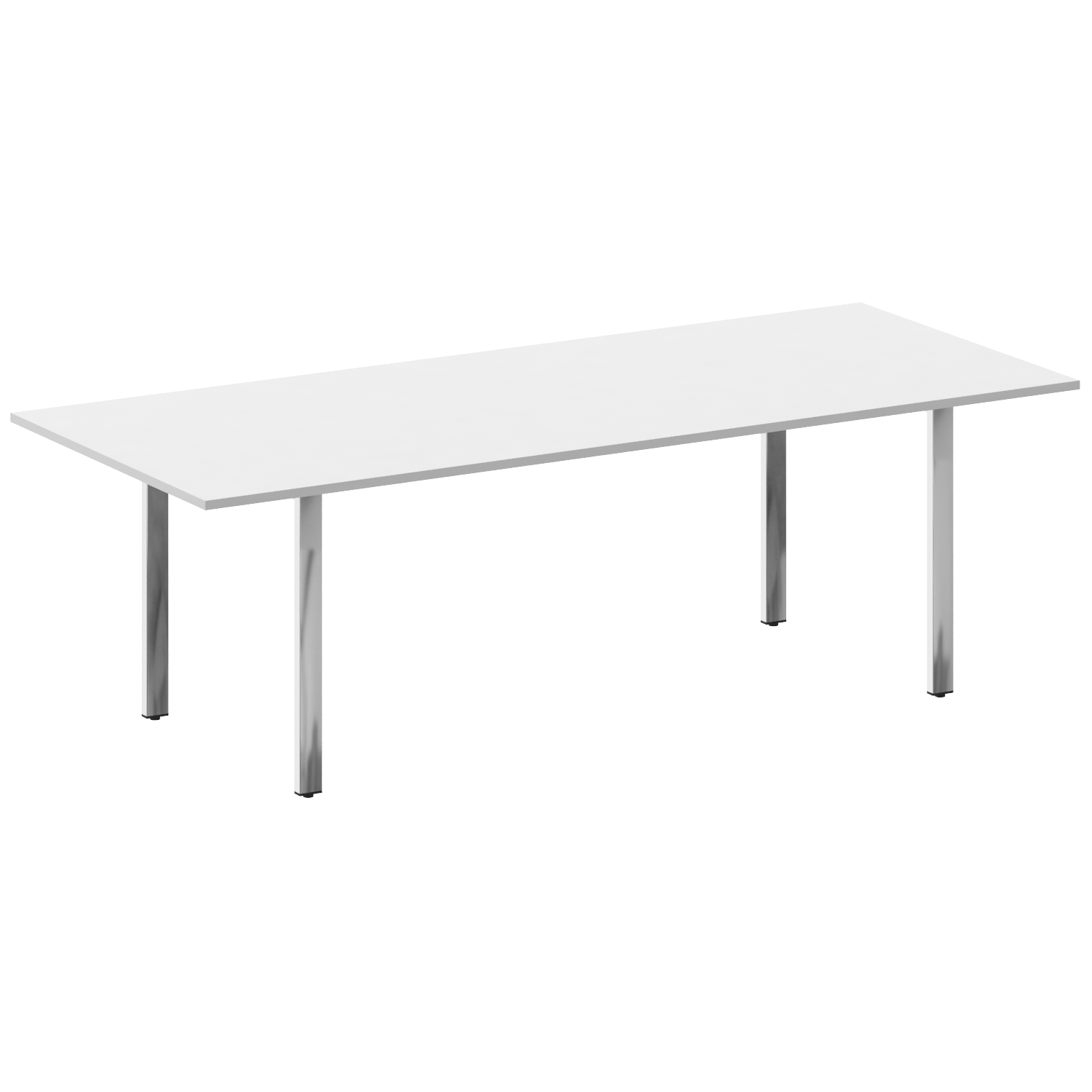Metal System Direct Стол переговорный на П-обр. м/к БП.ПРГ-240 Белый/Нерж. сталь 2400*1000*75 в интернет-магазине офисной мебели Фронда Офис