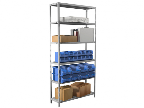 Стеллаж металлический MS Standart 220/100x30/6 по цене 7&nbsp;395 ₽ в интернет-магазине офисной мебели Фронда Офис