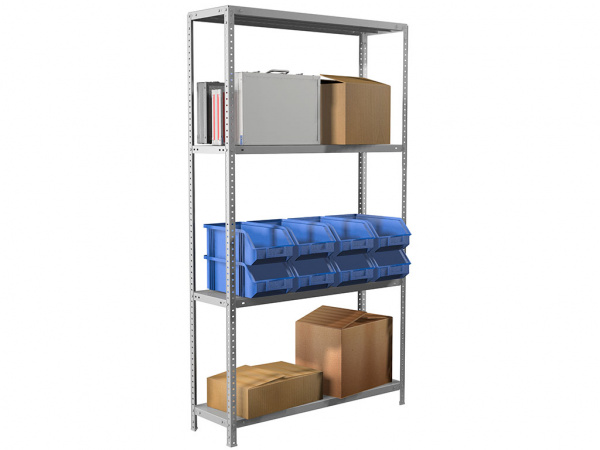 Стеллаж металлический MS Standart 185/100x40/4 по цене 5&nbsp;925 ₽ в интернет-магазине офисной мебели Фронда Офис