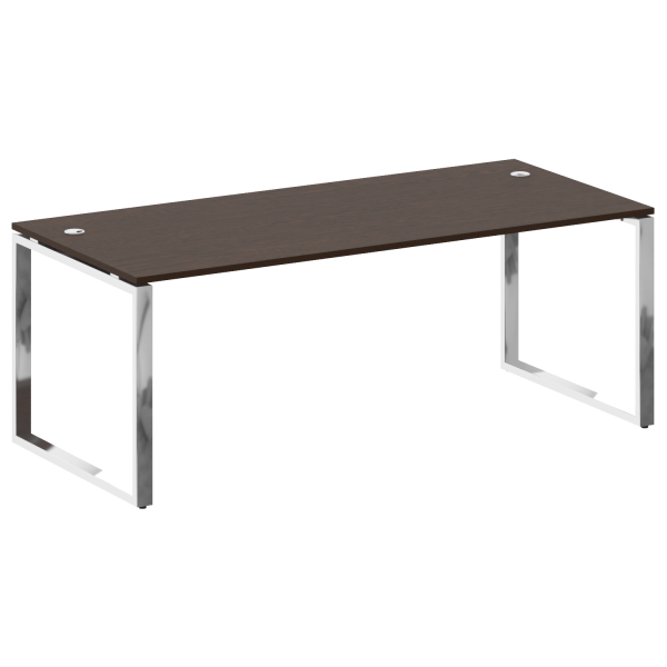 Metal System Direct Стол рабочий руководителя на О-обр. м/к БО.СРР-6.9 Венге/Нерж. сталь 2000*900*75 в интернет-магазине офисной мебели Фронда Офис
